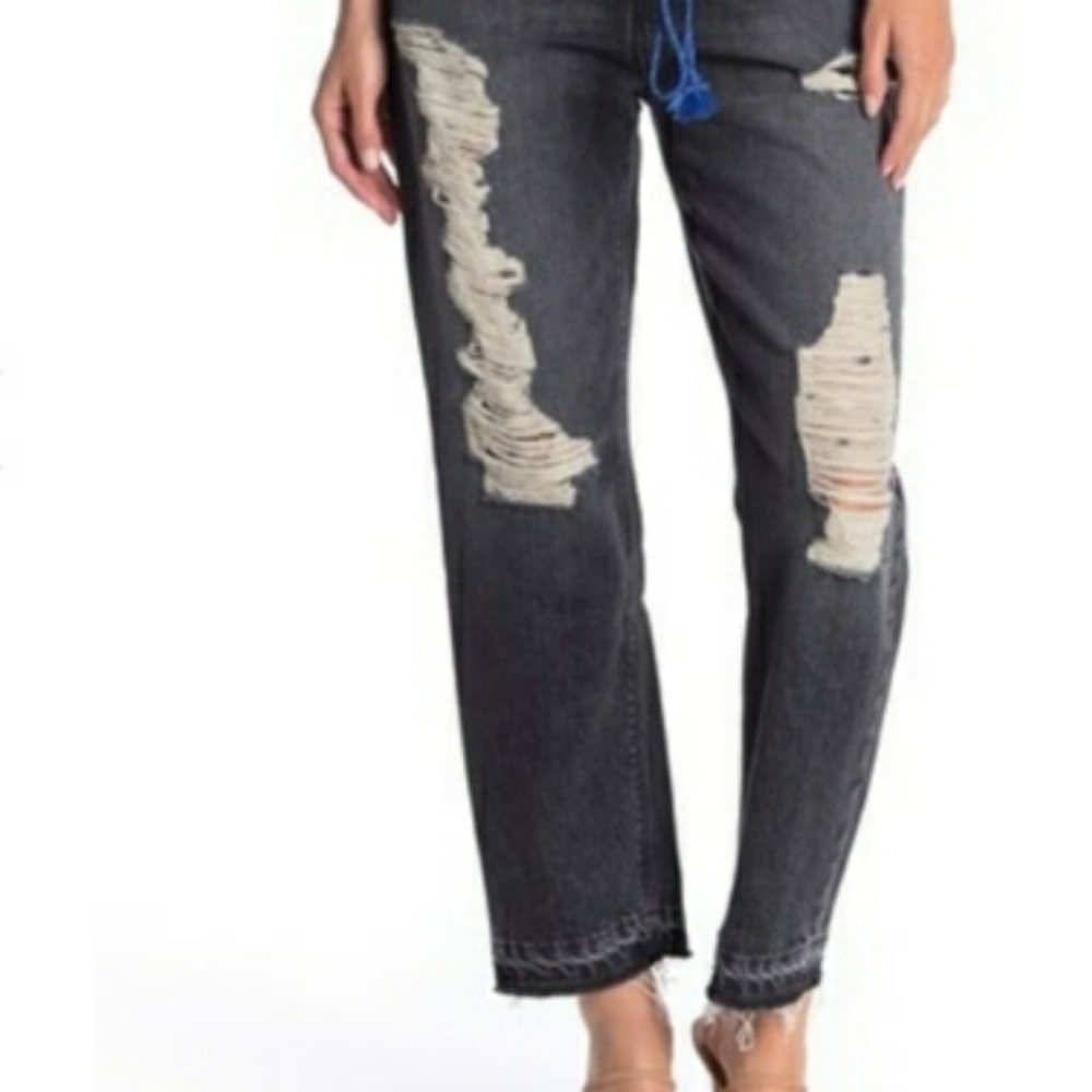 CLOSET CLEAROUT LAST SALE! HUDSON JESSE RELAXED HIGH WAISTED DISTRESSED JEANS - Picture 3 of 5